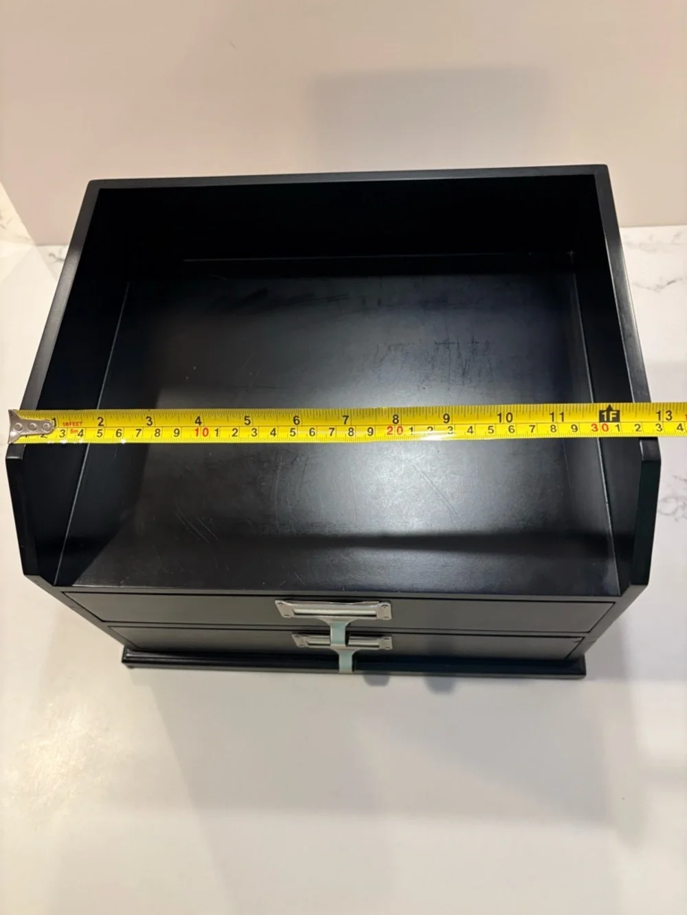 Pottery Barn Bedford Two Drawer Desk Organizer Black Office Storage Organization